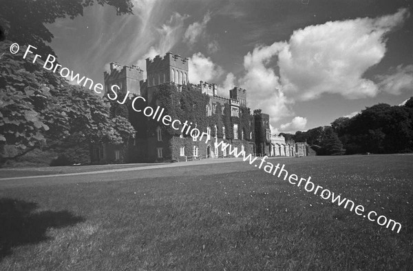 DUNSANY CASTLE  FROM SOUTH EAST  DISTANT VIEW WIDE ANGLE & RED FILTER